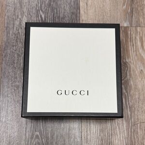 Gucci Cream Box with Black Border & Gucci ribbon
